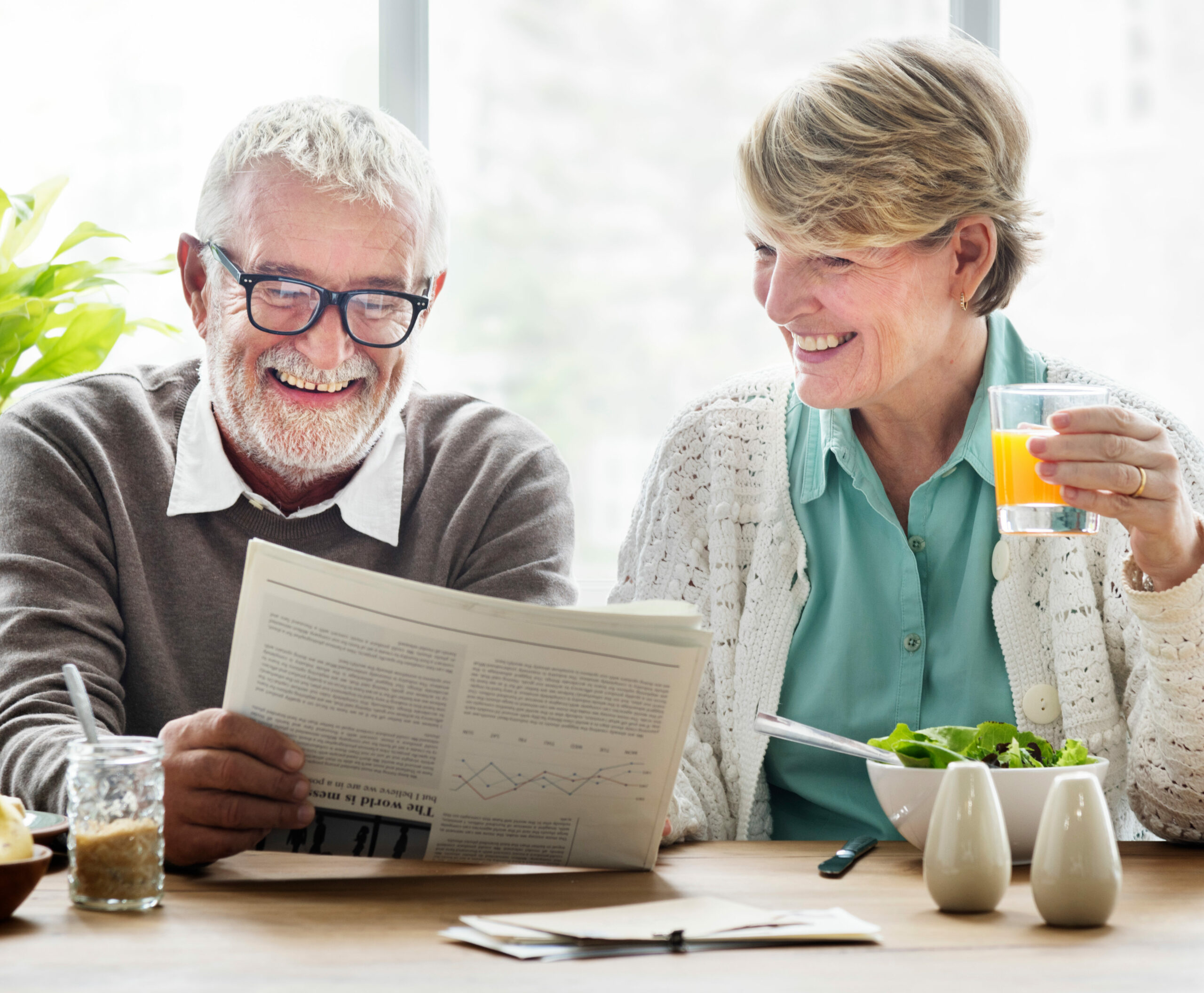 SEnior Adult Readding Newspaper Leisure Concept