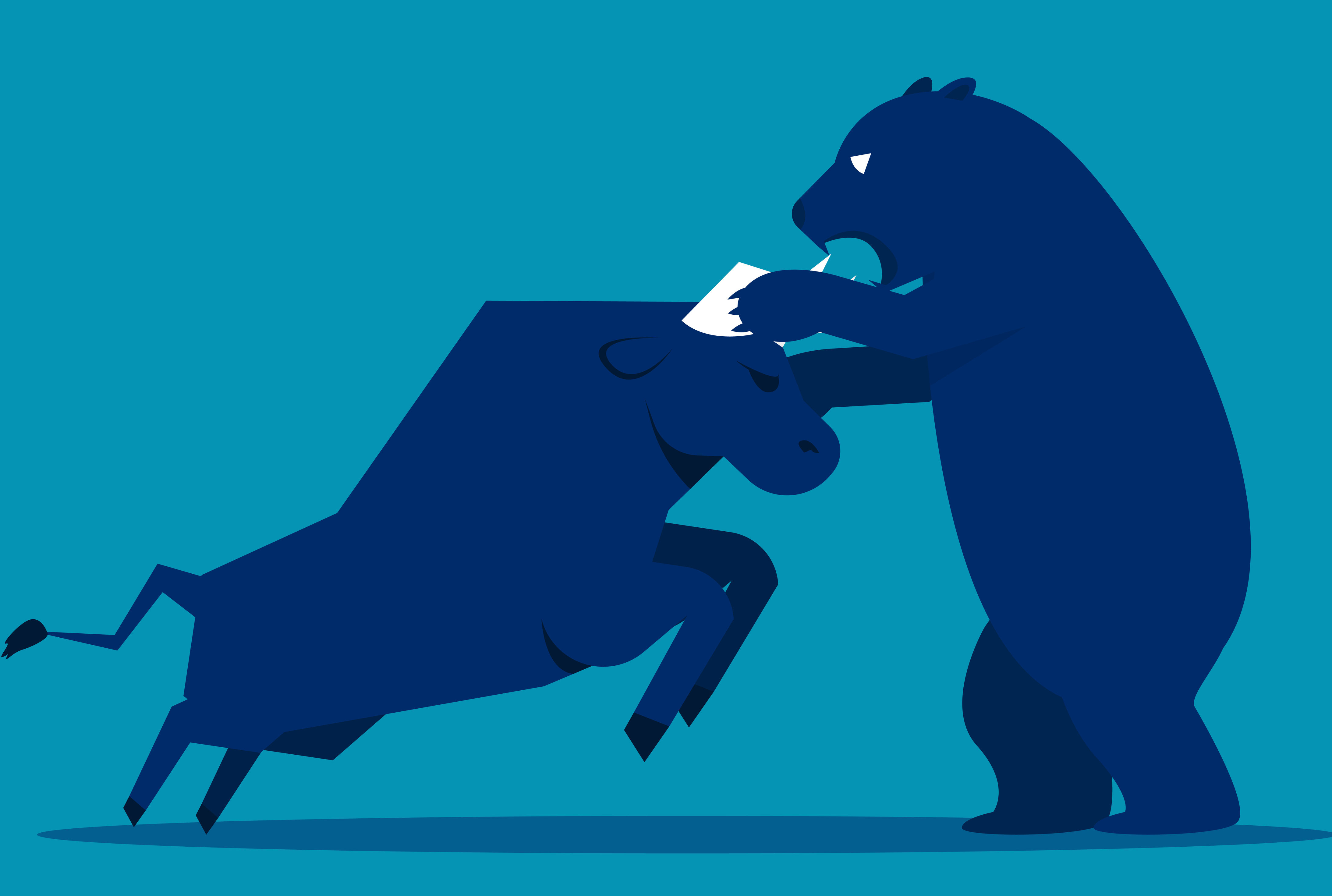 Bull Bear market presents downtrend stock market
