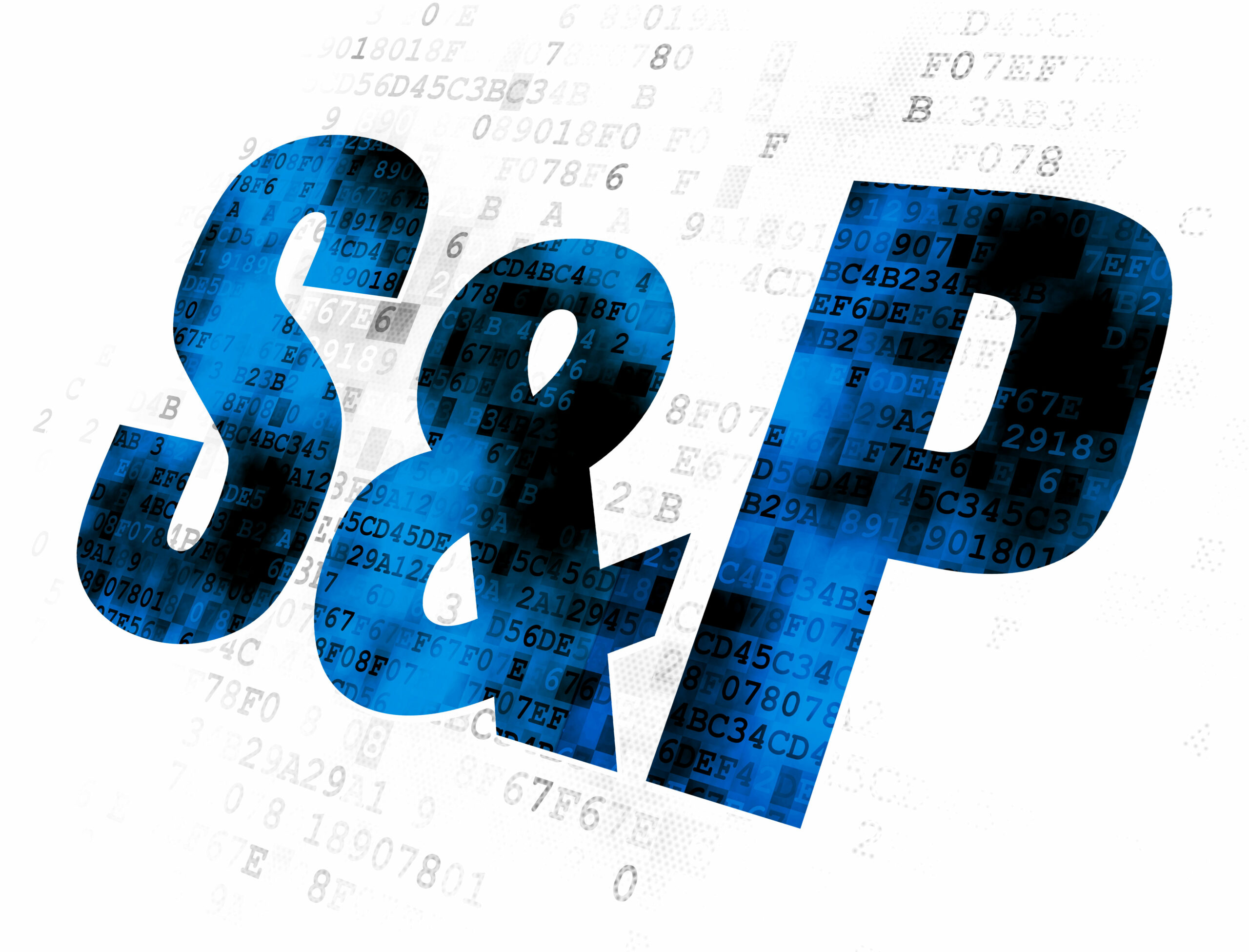 Stock market indexes concept: S&P on Digital background